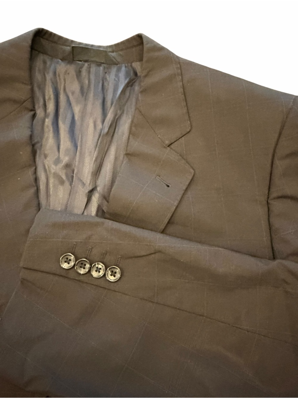 Baroni Couture Men's Black 2-Button Super 150's Wool Suit Jacket Blazer Size 42L